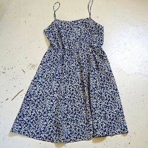 Black Label JCREW Colbalt Blue Floral Dress Midi Length Size 10